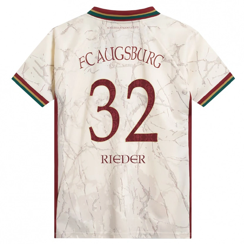 Danxen Bambino Maglia Fabian Rieder #32 Verde Riso Bianco Borgogna Kit Gara Home 2026/27 Maglietta