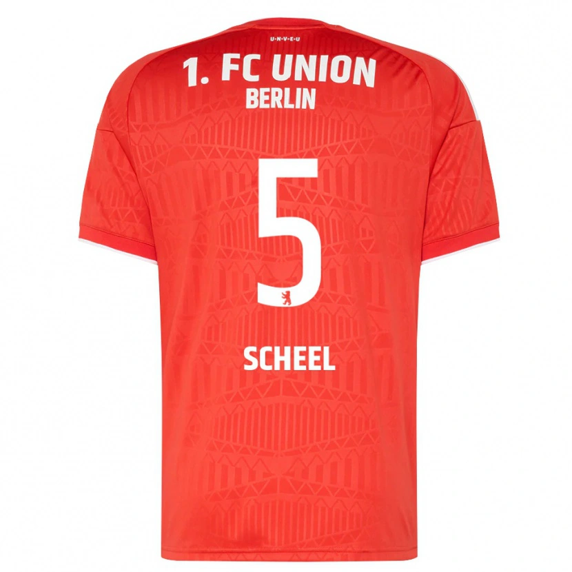 Danxen Bambino Maglia Luca Scheel #5 Rosso Bianco Kit Gara Home 2026/27 Maglietta