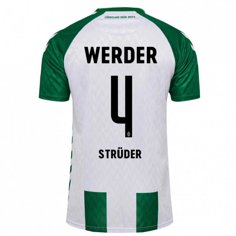 Danxen Bambino Maglia Mika Strüder #4 Verde Bianco Kit Gara Home 2026/27 Maglietta