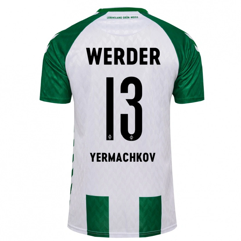 Danxen Bambino Maglia Ivan Yermachkov #13 Verde Bianco Kit Gara Home 2026/27 Maglietta