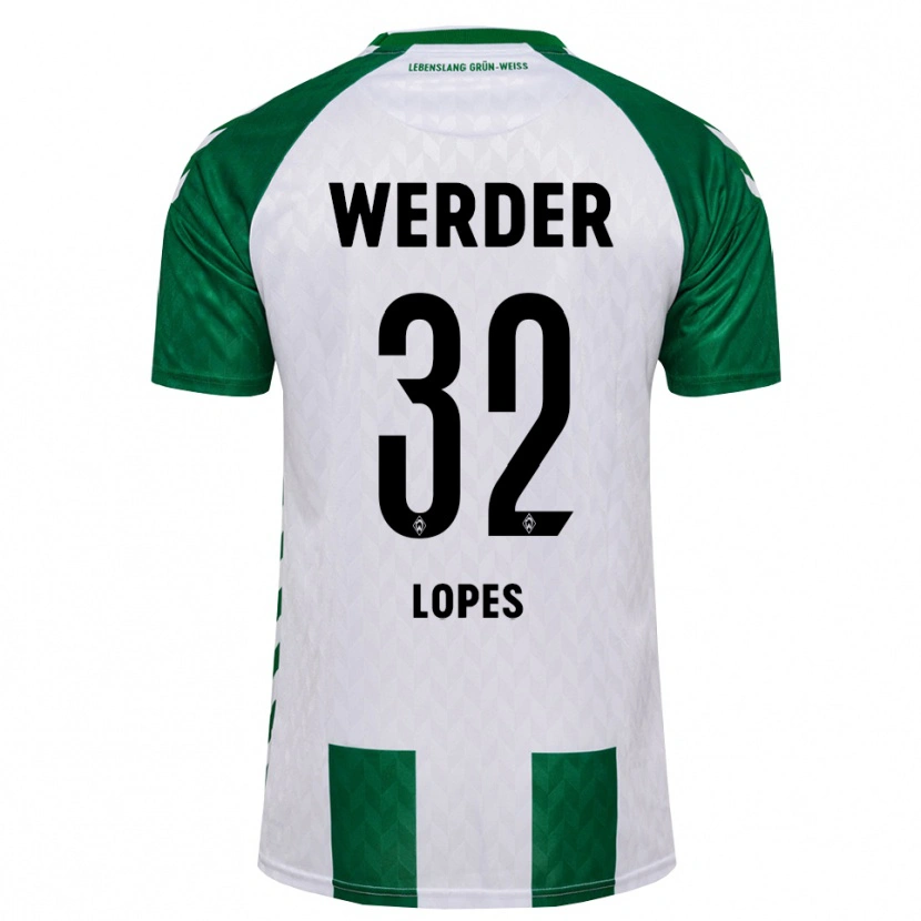 Danxen Bambino Maglia Eugenio Lopes #32 Verde Bianco Kit Gara Home 2026/27 Maglietta