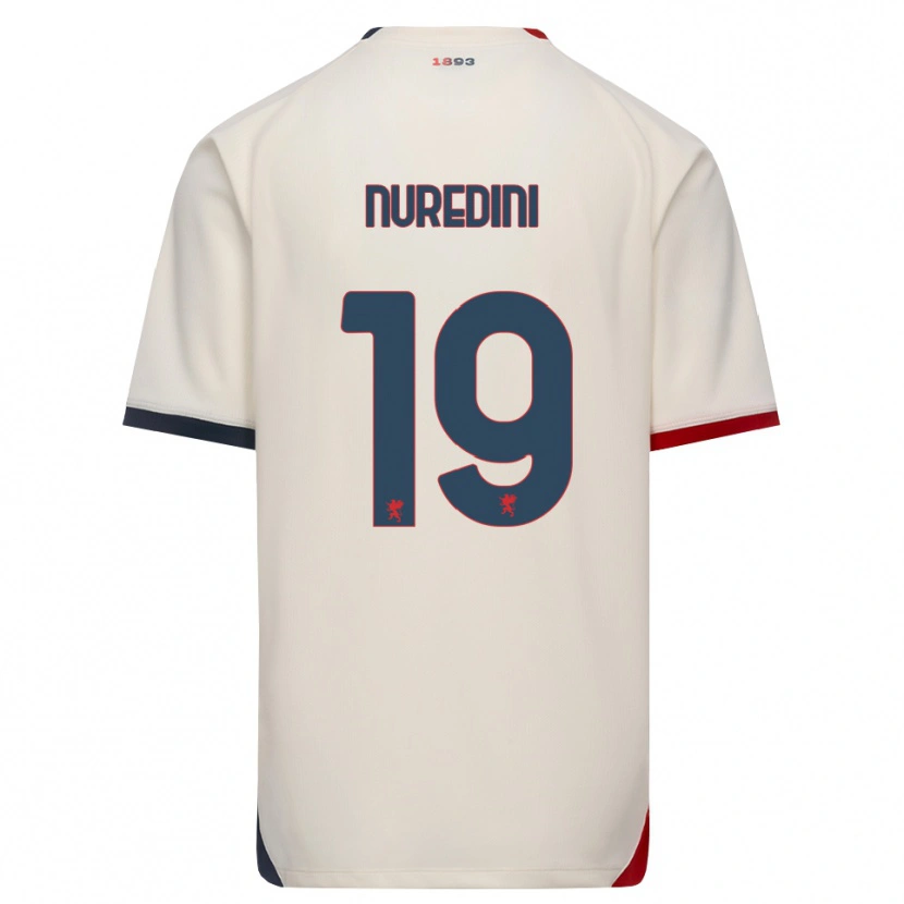 Danxen Bambino Maglia Joi Nuredini #19 Bianco Avorio Rosso Kit Gara Away 2026/27 Maglietta