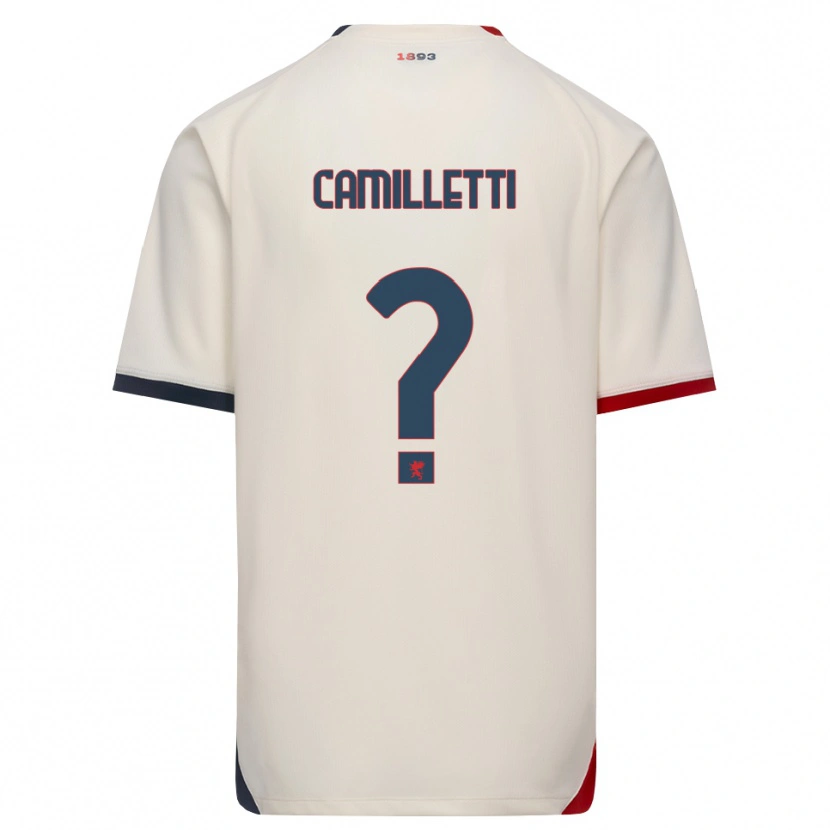Danxen Bambino Maglia Giovanni Camilletti #0 Bianco Avorio Rosso Kit Gara Away 2026/27 Maglietta