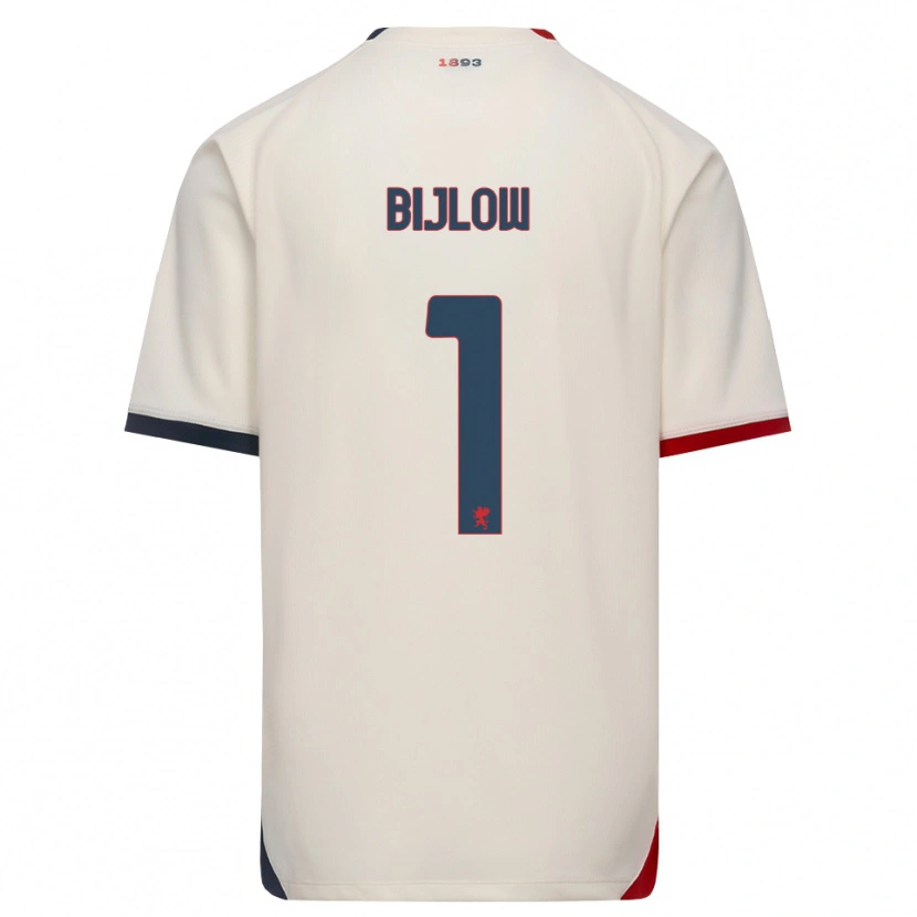 Danxen Bambino Maglia Justin Bijlow #1 Bianco Avorio Rosso Kit Gara Away 2026/27 Maglietta