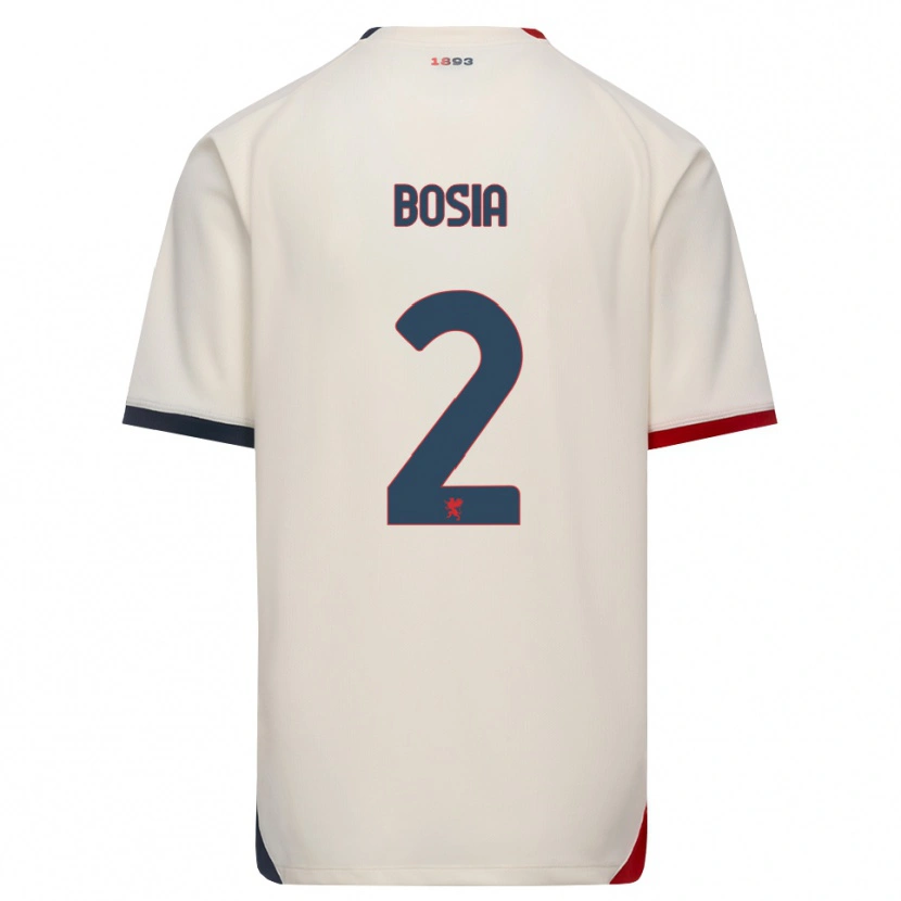 Danxen Bambino Maglia Davide Bosia #2 Bianco Avorio Rosso Kit Gara Away 2026/27 Maglietta