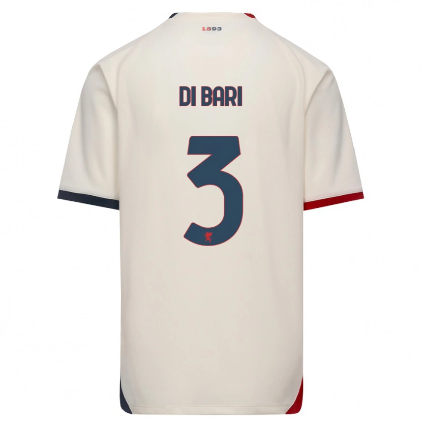 Danxen Bambino Maglia Martina Di Bari #3 Bianco Avorio Rosso Kit Gara Away 2026/27 Maglietta