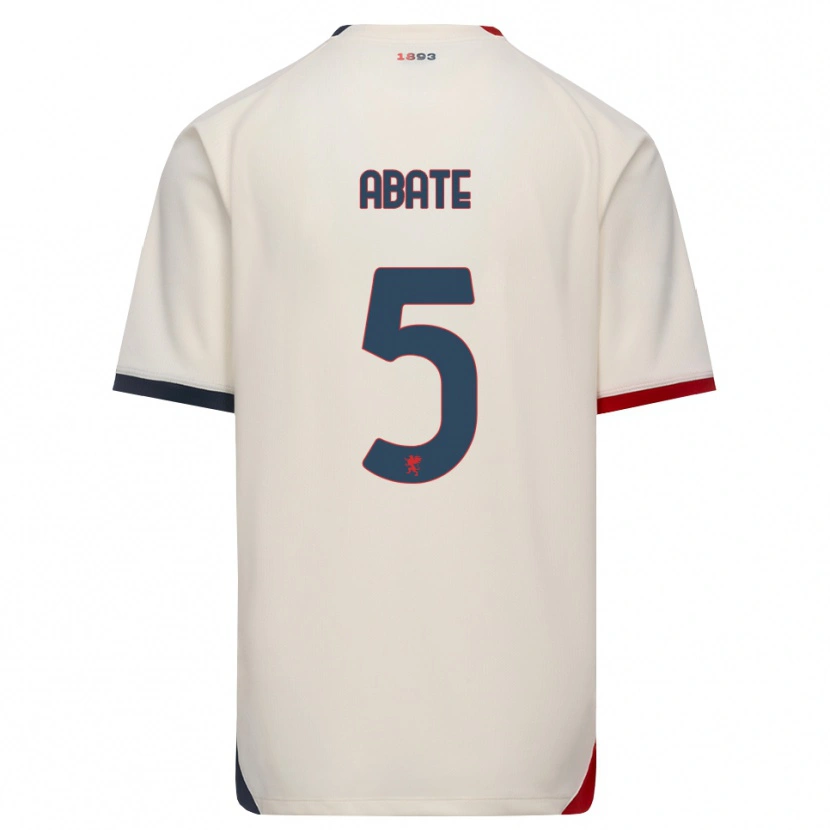 Danxen Bambino Maglia Giada Abate #5 Bianco Avorio Rosso Kit Gara Away 2026/27 Maglietta