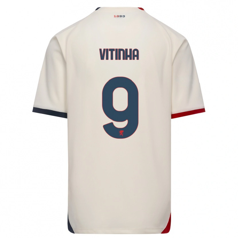 Danxen Bambino Maglia Vítor Manuel Carvalho Oliveira #9 Bianco Avorio Rosso Kit Gara Away 2026/27 Maglietta