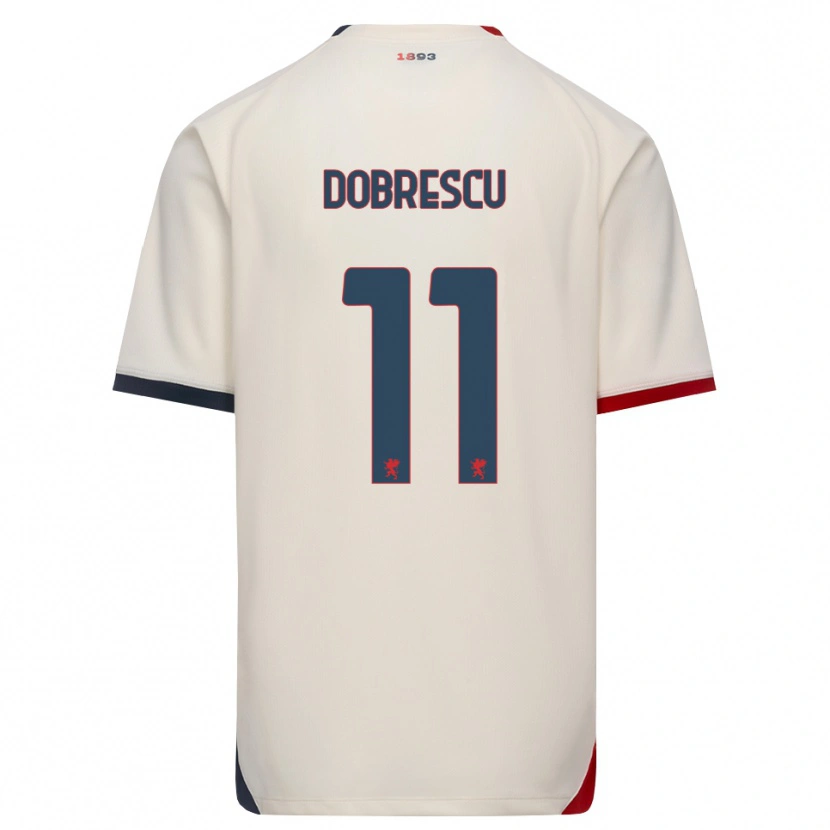 Danxen Bambino Maglia Ianis Dobrescu #11 Bianco Avorio Rosso Kit Gara Away 2026/27 Maglietta