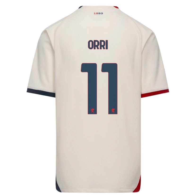 Danxen Bambino Maglia Ágúst Orri Thorsteinsson #11 Bianco Avorio Rosso Kit Gara Away 2026/27 Maglietta