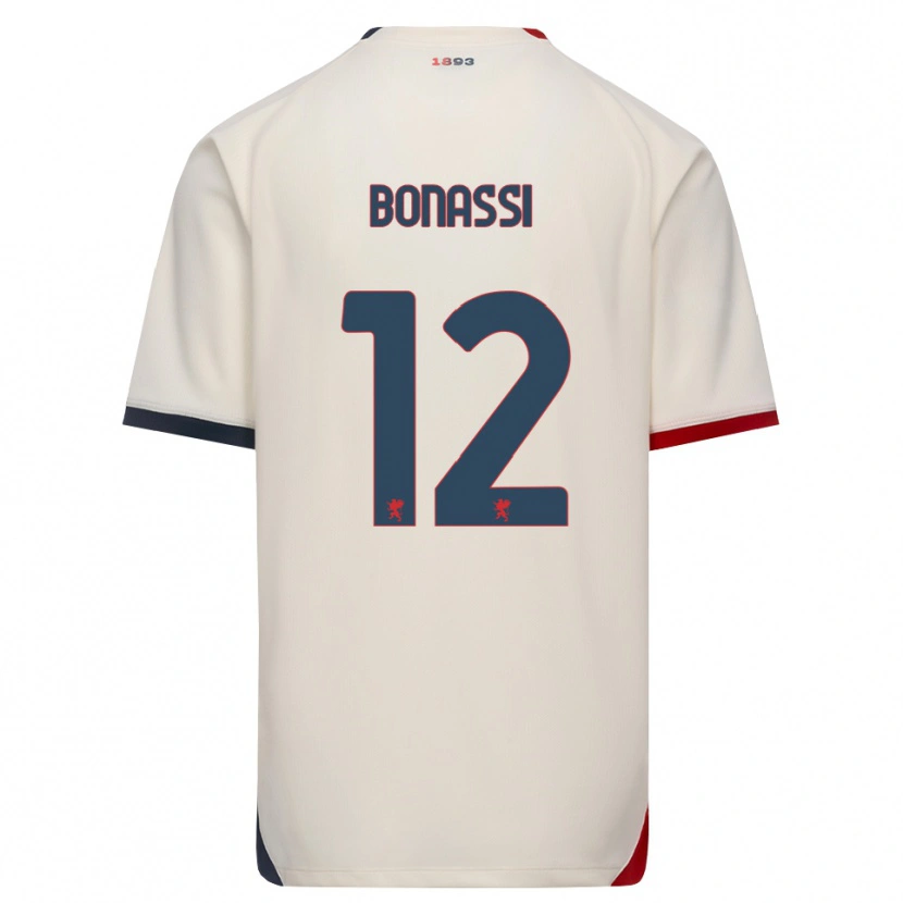 Danxen Bambino Maglia Lorenzo Bonassi #12 Bianco Avorio Rosso Kit Gara Away 2026/27 Maglietta