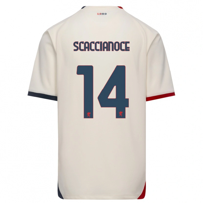 Danxen Bambino Maglia Francesco Scaccianoce #14 Bianco Avorio Rosso Kit Gara Away 2026/27 Maglietta