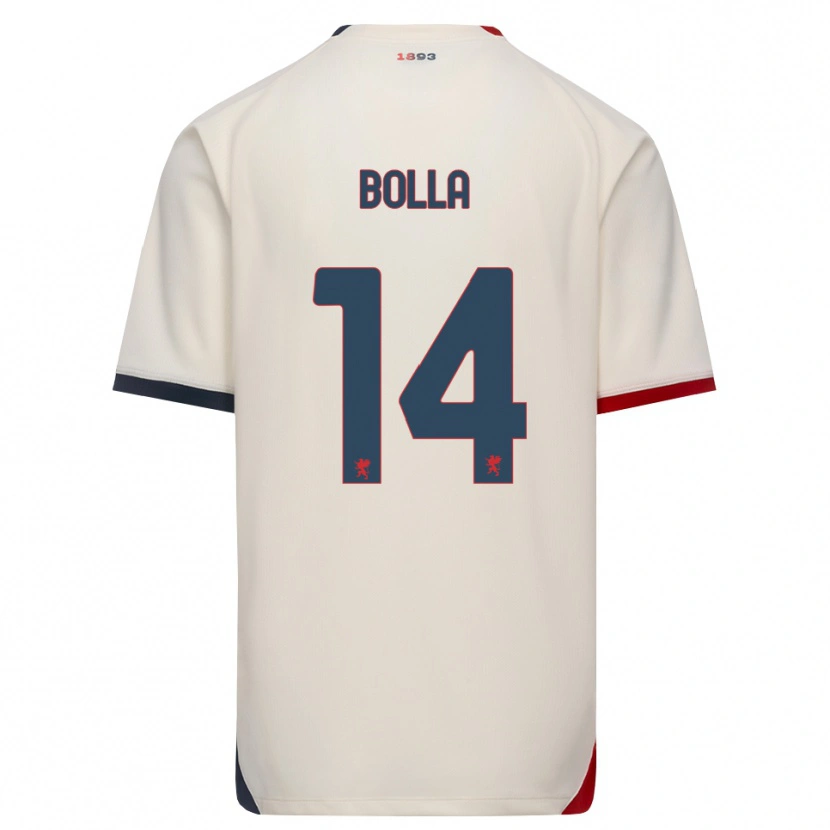 Danxen Bambino Maglia Nicolò Bolla #14 Bianco Avorio Rosso Kit Gara Away 2026/27 Maglietta
