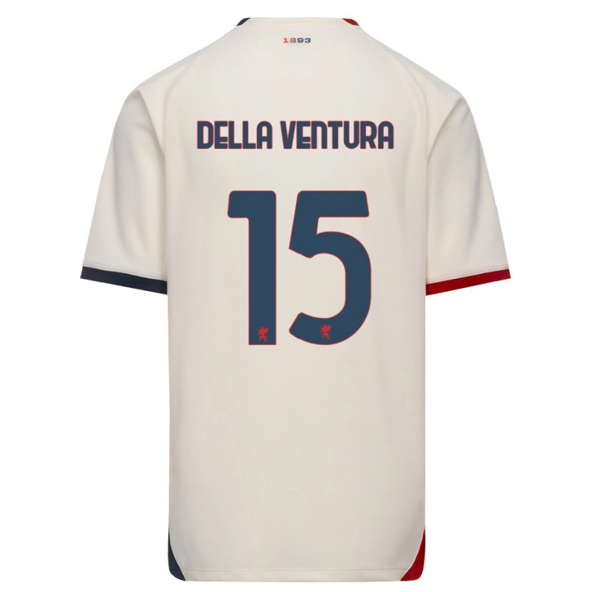 Danxen Bambino Maglia Lorenzo Della Ventura #15 Bianco Avorio Rosso Kit Gara Away 2026/27 Maglietta