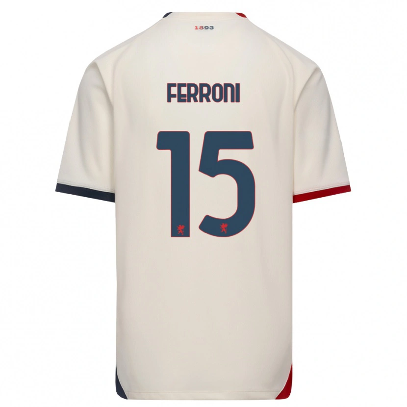 Danxen Bambino Maglia Leonardo Ferroni #15 Bianco Avorio Rosso Kit Gara Away 2026/27 Maglietta