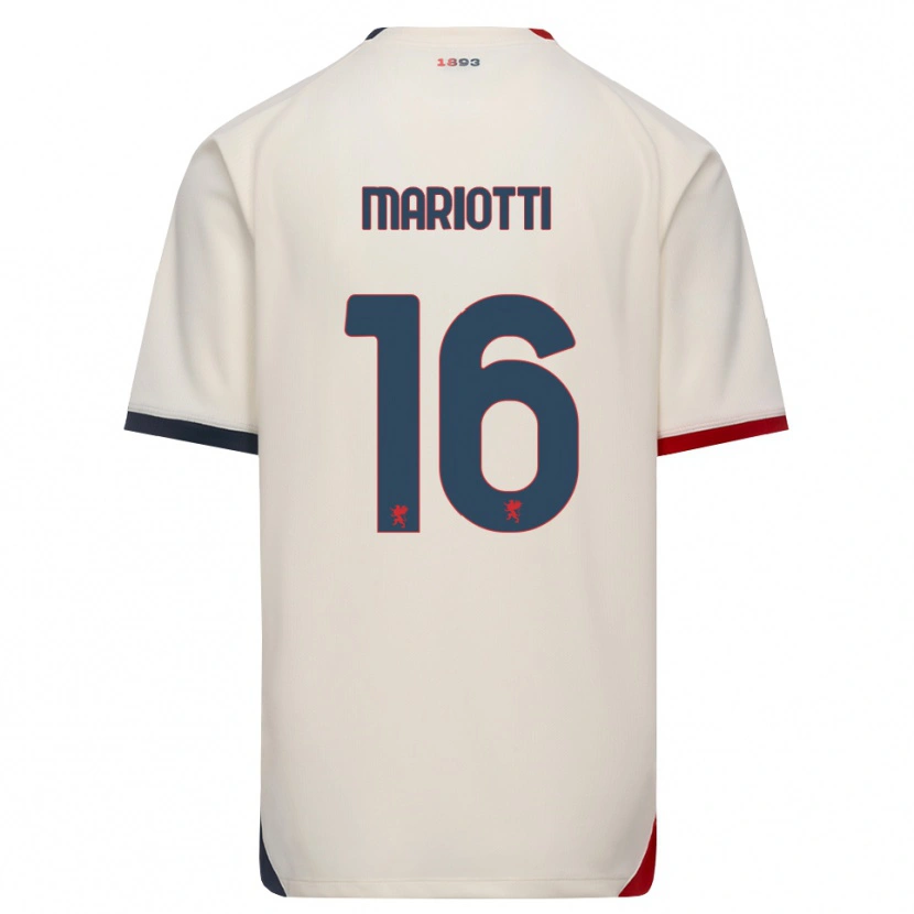 Danxen Bambino Maglia Andrea Mariotti #16 Bianco Avorio Rosso Kit Gara Away 2026/27 Maglietta