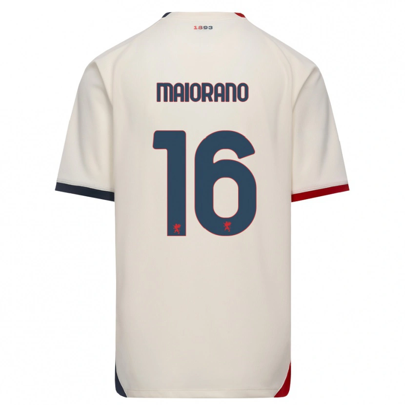 Danxen Bambino Maglia Francesco Maiorano #16 Bianco Avorio Rosso Kit Gara Away 2026/27 Maglietta