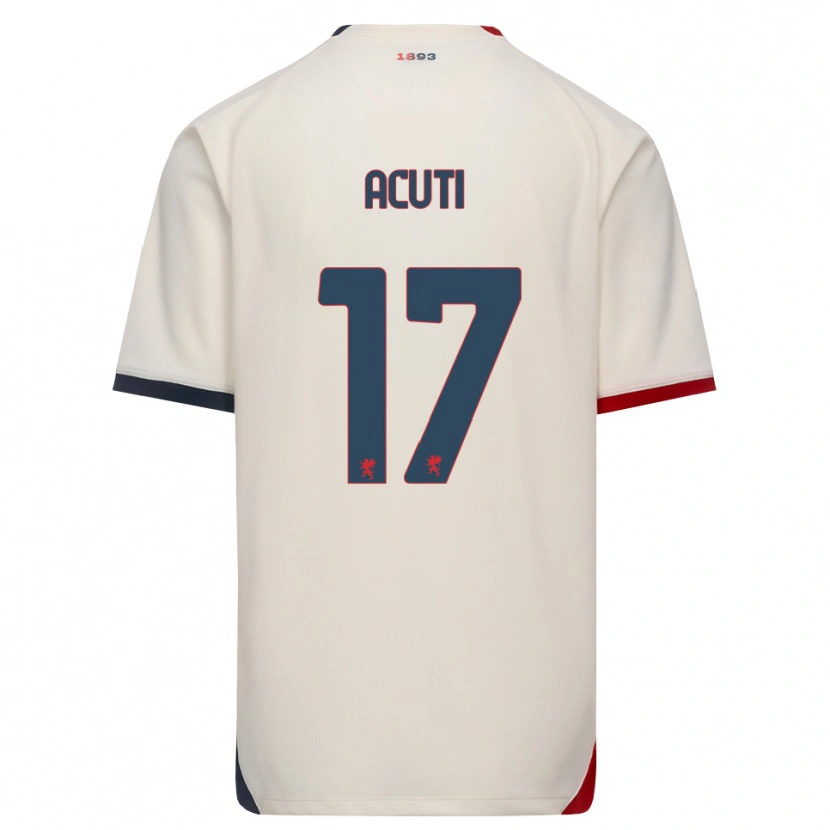 Danxen Bambino Maglia Arianna Acuti #17 Bianco Avorio Rosso Kit Gara Away 2026/27 Maglietta