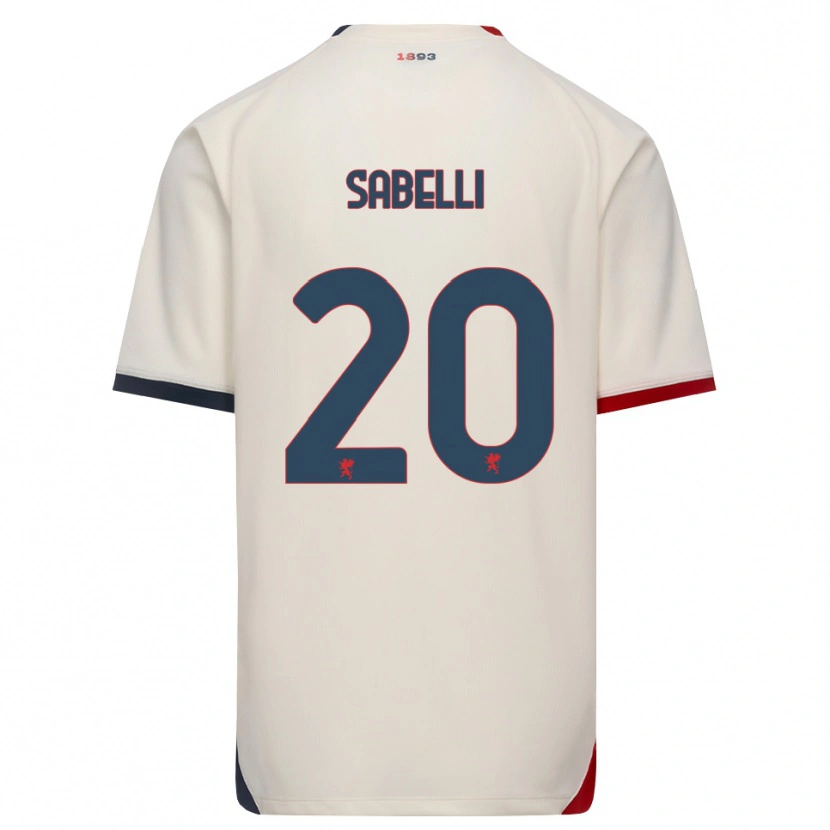 Danxen Bambino Maglia Stefano Sabelli #20 Bianco Avorio Rosso Kit Gara Away 2026/27 Maglietta