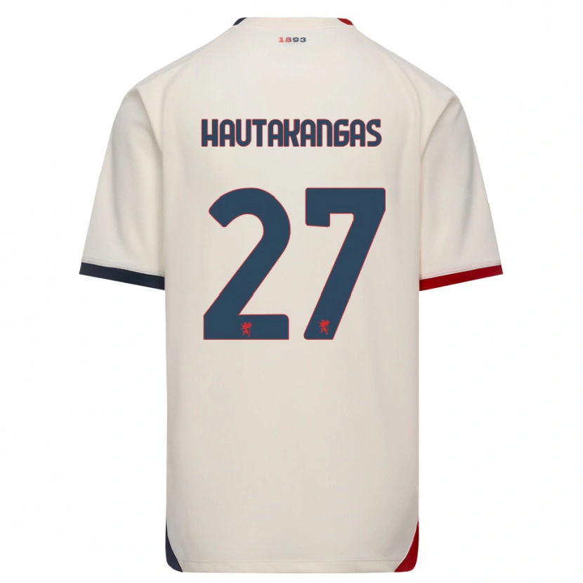 Danxen Bambino Maglia Pietu Hautakangas #27 Bianco Avorio Rosso Kit Gara Away 2026/27 Maglietta