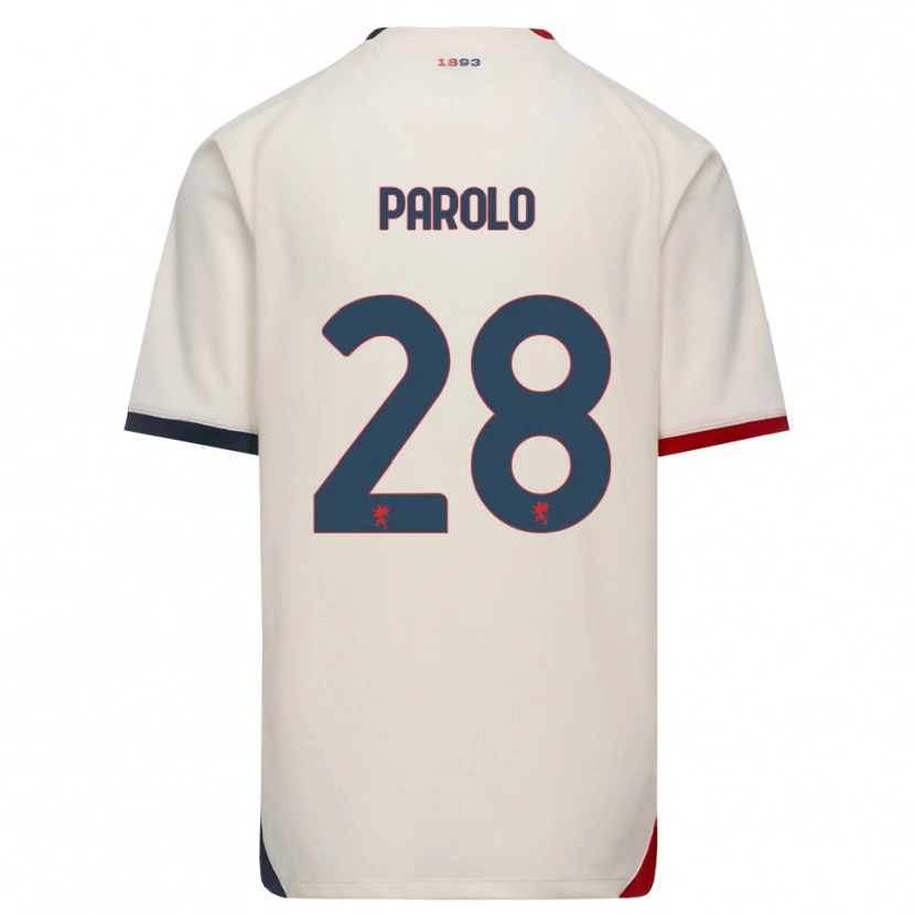 Danxen Bambino Maglia Lucrezia Parolo #28 Bianco Avorio Rosso Kit Gara Away 2026/27 Maglietta