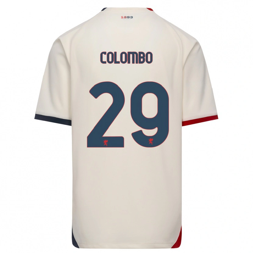 Danxen Bambino Maglia Lorenzo Colombo #29 Bianco Avorio Rosso Kit Gara Away 2026/27 Maglietta