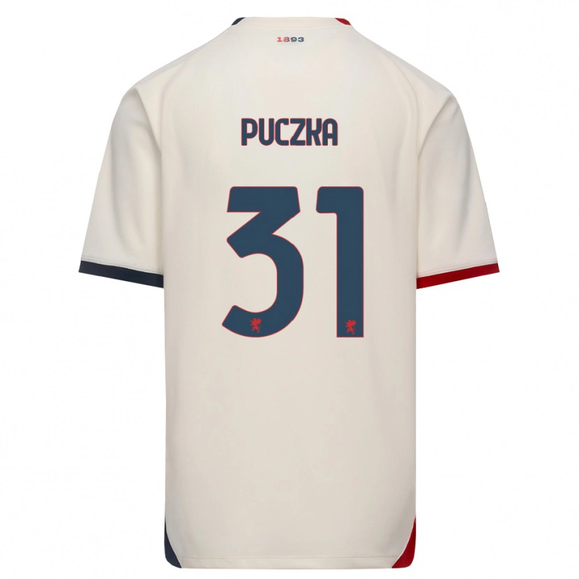 Danxen Bambino Maglia David Puczka #31 Bianco Avorio Rosso Kit Gara Away 2026/27 Maglietta