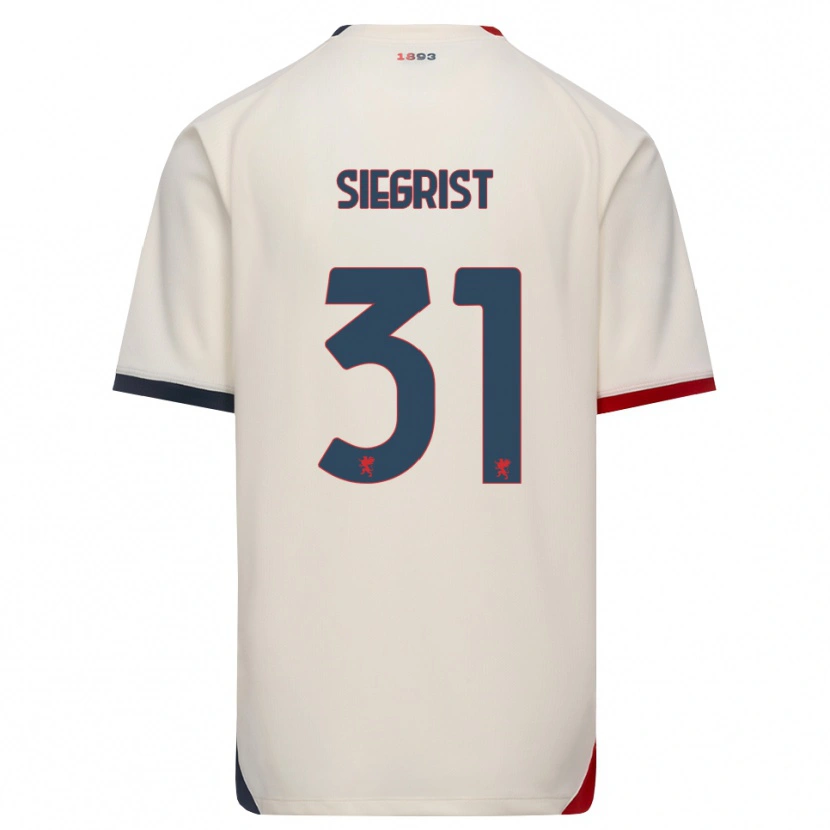 Danxen Bambino Maglia Benjamin Siegrist #31 Bianco Avorio Rosso Kit Gara Away 2026/27 Maglietta