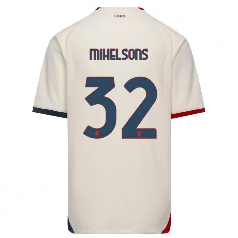 Danxen Bambino Maglia Rendijs Mihelsons #32 Bianco Avorio Rosso Kit Gara Away 2026/27 Maglietta