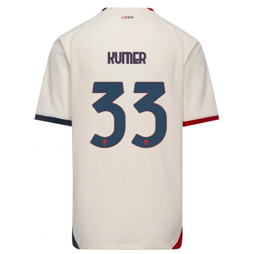 Danxen Bambino Maglia Alin Kumer Celik #33 Bianco Avorio Rosso Kit Gara Away 2026/27 Maglietta