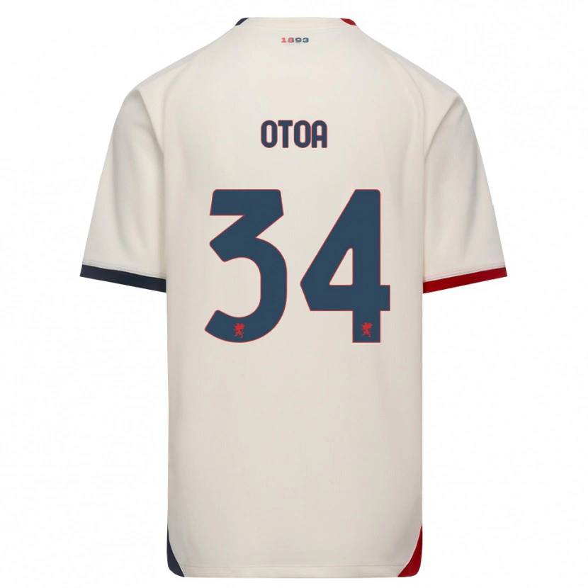 Danxen Bambino Maglia Sebastian Otoa #34 Bianco Avorio Rosso Kit Gara Away 2026/27 Maglietta
