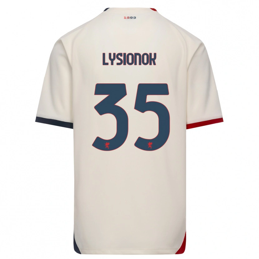 Danxen Bambino Maglia Ernestas Lysionok #35 Bianco Avorio Rosso Kit Gara Away 2026/27 Maglietta