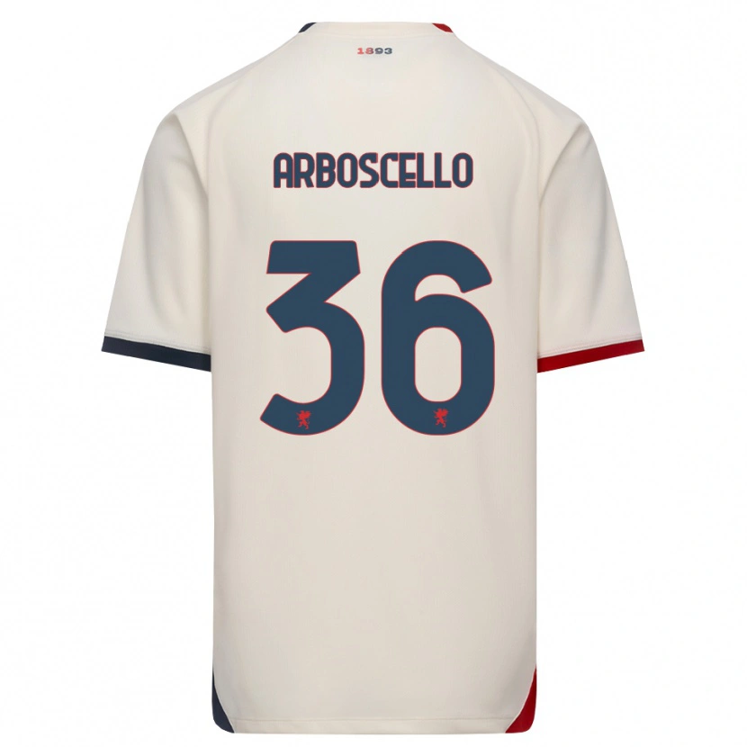 Danxen Bambino Maglia Riccardo Arboscello #36 Bianco Avorio Rosso Kit Gara Away 2026/27 Maglietta