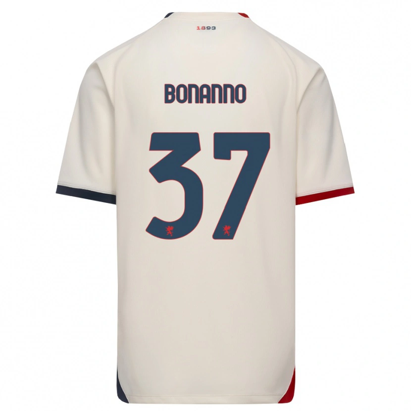 Danxen Bambino Maglia Giuseppe Bonanno #37 Bianco Avorio Rosso Kit Gara Away 2026/27 Maglietta