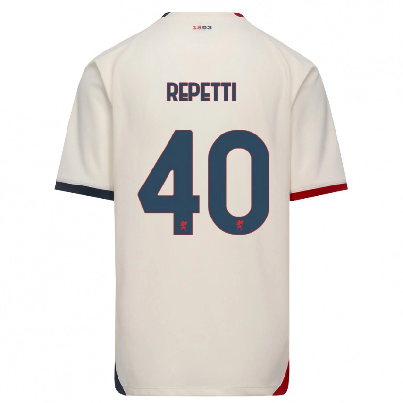 Danxen Bambino Maglia Chiara Repetti #40 Bianco Avorio Rosso Kit Gara Away 2026/27 Maglietta