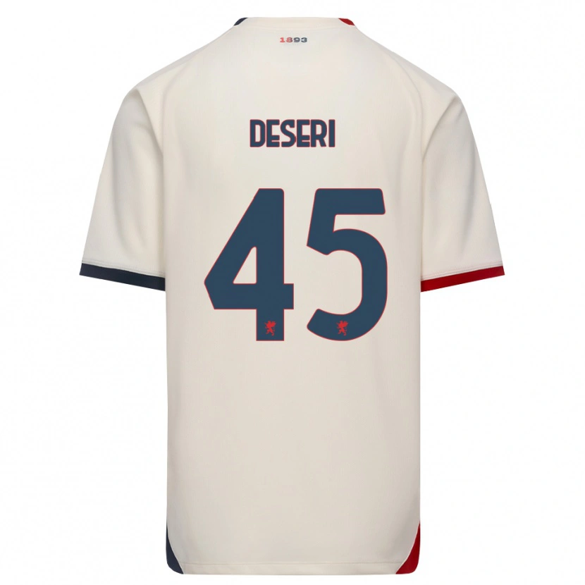 Danxen Bambino Maglia Gracien Deseri #45 Bianco Avorio Rosso Kit Gara Away 2026/27 Maglietta