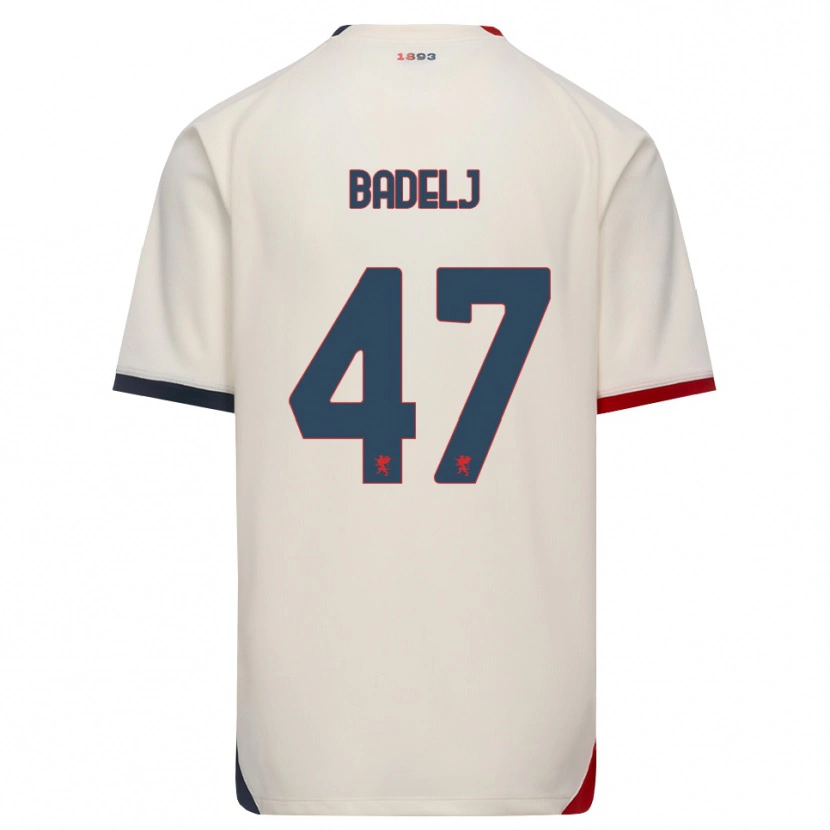 Danxen Bambino Maglia Milan Badelj #47 Bianco Avorio Rosso Kit Gara Away 2026/27 Maglietta