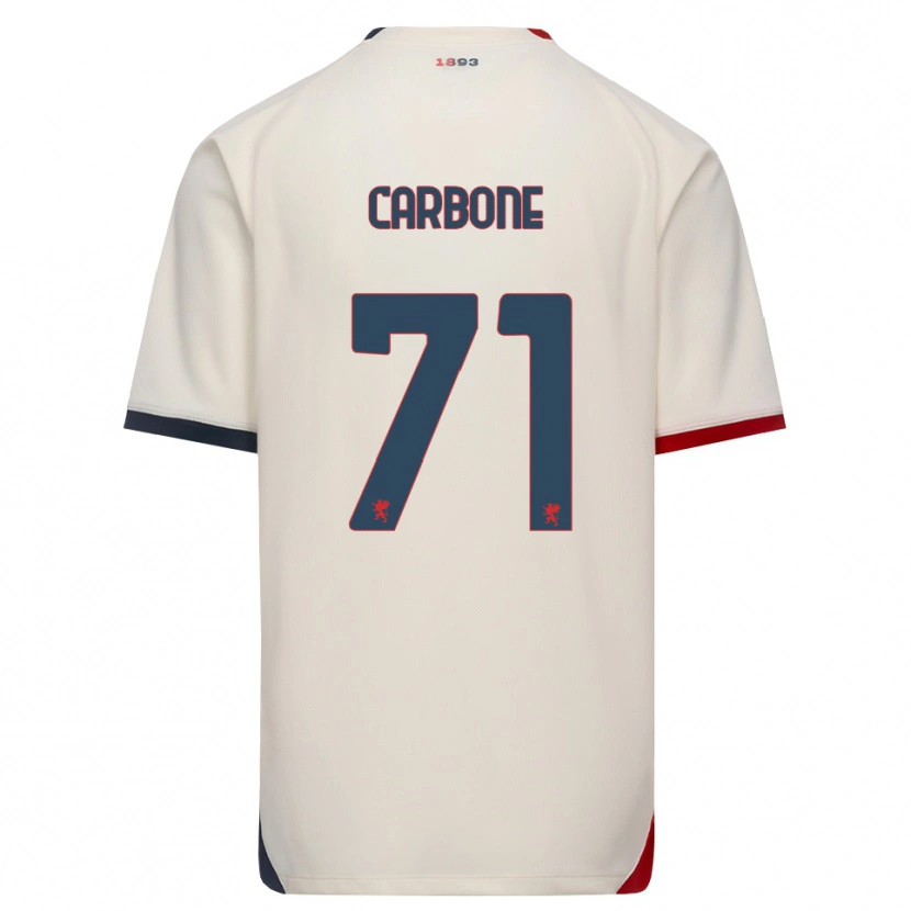 Danxen Bambino Maglia Filippo Carbone #71 Bianco Avorio Rosso Kit Gara Away 2026/27 Maglietta