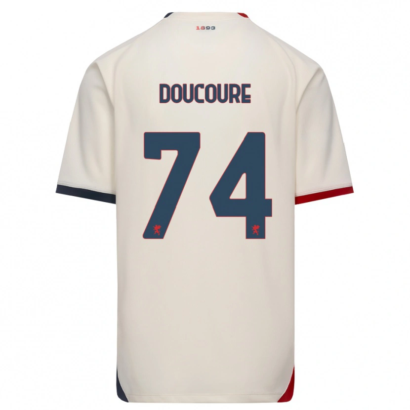 Danxen Bambino Maglia Mamedi Doucouré #74 Bianco Avorio Rosso Kit Gara Away 2026/27 Maglietta