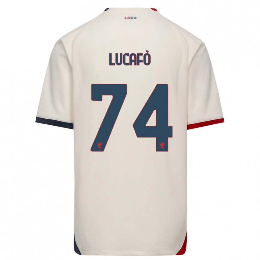 Danxen Bambino Maglia Sara Lucafò #74 Bianco Avorio Rosso Kit Gara Away 2026/27 Maglietta