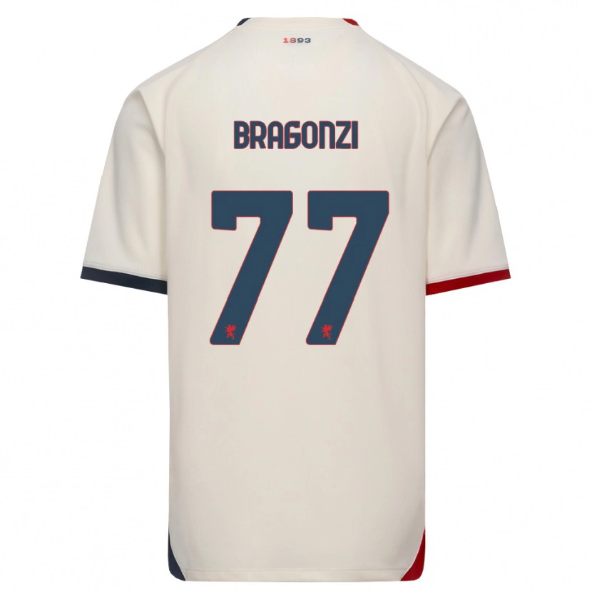 Danxen Bambino Maglia Asia Bragonzi #77 Bianco Avorio Rosso Kit Gara Away 2026/27 Maglietta