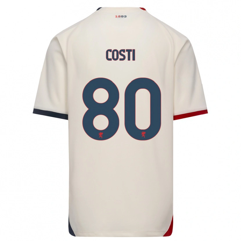 Danxen Bambino Maglia Fabiana Costi #80 Bianco Avorio Rosso Kit Gara Away 2026/27 Maglietta