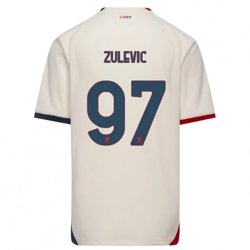 Danxen Bambino Maglia Adam Zulevic #97 Bianco Avorio Rosso Kit Gara Away 2026/27 Maglietta