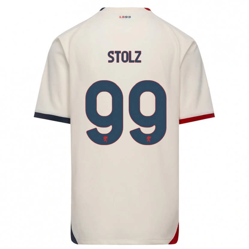 Danxen Bambino Maglia Franz Stolz #99 Bianco Avorio Rosso Kit Gara Away 2026/27 Maglietta
