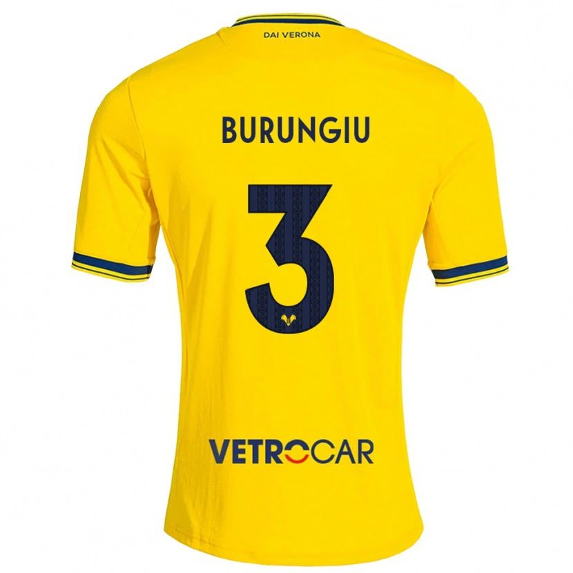 Danxen Bambino Maglia Luca Burungiu #3 Giallo Rosso Kit Gara Away 2026/27 Maglietta