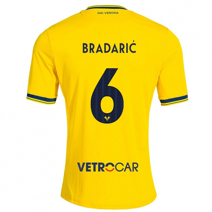 Danxen Bambino Maglia Domagoj Bradarić #6 Giallo Rosso Kit Gara Away 2026/27 Maglietta