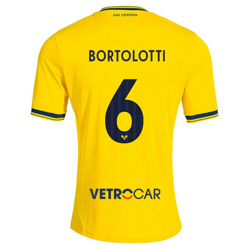 Danxen Bambino Maglia Marco Bortolotti #6 Giallo Rosso Kit Gara Away 2026/27 Maglietta