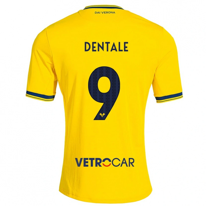 Danxen Bambino Maglia Alessandro Dentale #9 Giallo Rosso Kit Gara Away 2026/27 Maglietta