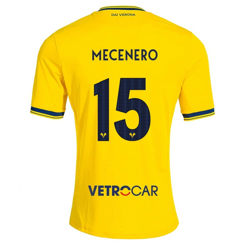 Danxen Bambino Maglia Giovanni Mecenero #15 Giallo Rosso Kit Gara Away 2026/27 Maglietta