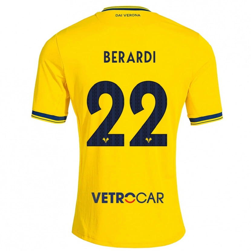 Danxen Bambino Maglia Alessandro Berardi #22 Giallo Rosso Kit Gara Away 2026/27 Maglietta